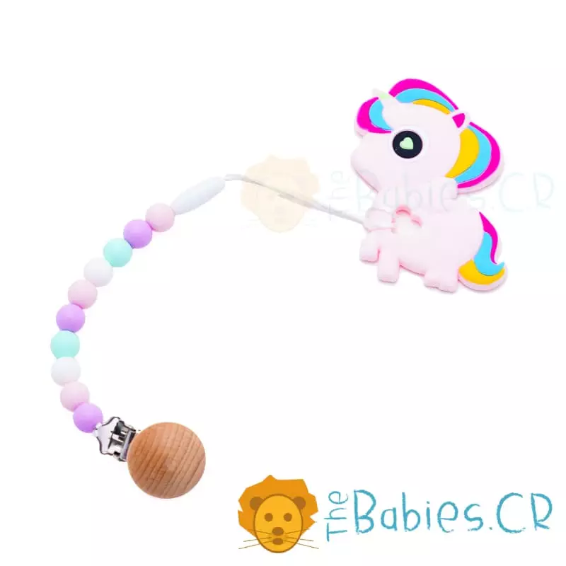 Mordedor y Sujeta Chupetas unicornio