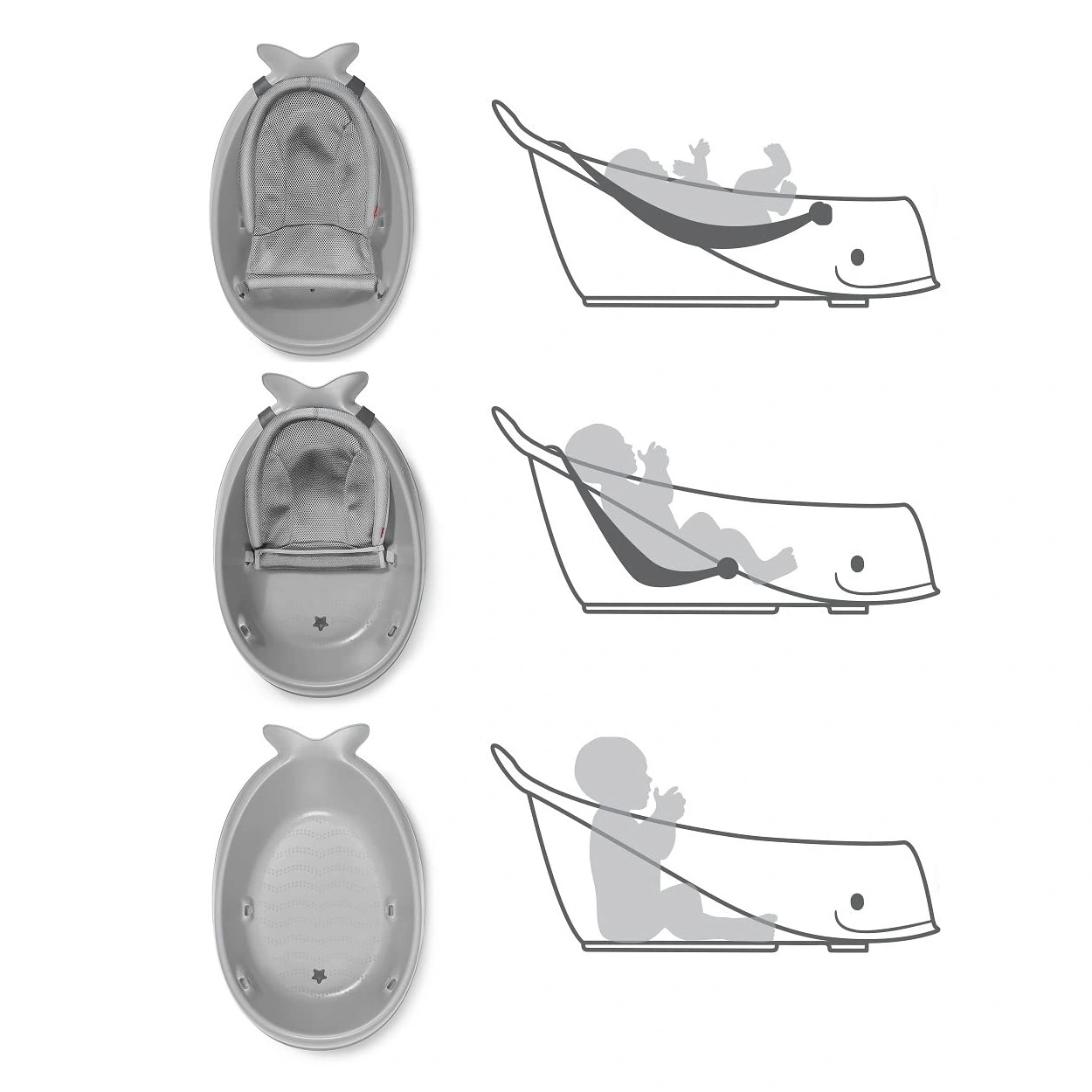 Bañera / Tina gris con forma de ballena Skip Hop - Imagen 6