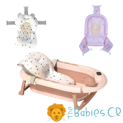 Bañera / Tina Rosada plegable con termómetro