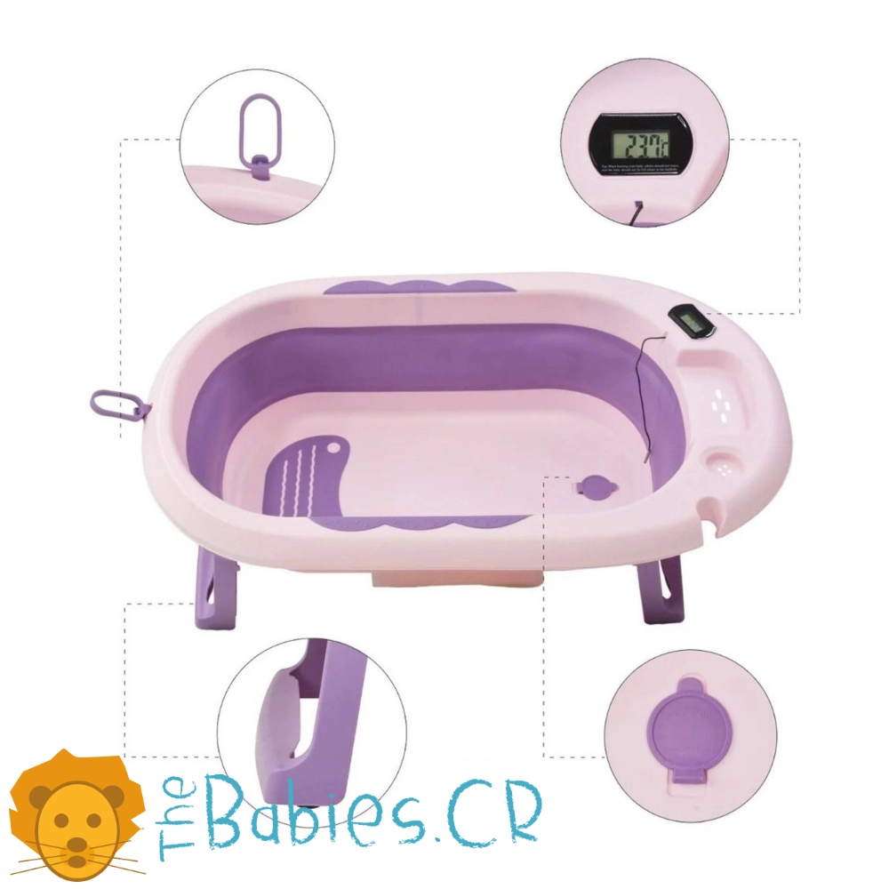 Bañera / Tina Morada plegable con termómetro - Imagen 4