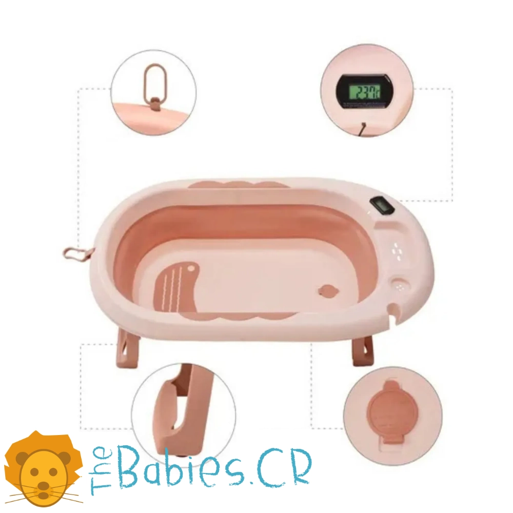Bañera / Tina Rosada plegable con termómetro - Imagen 4